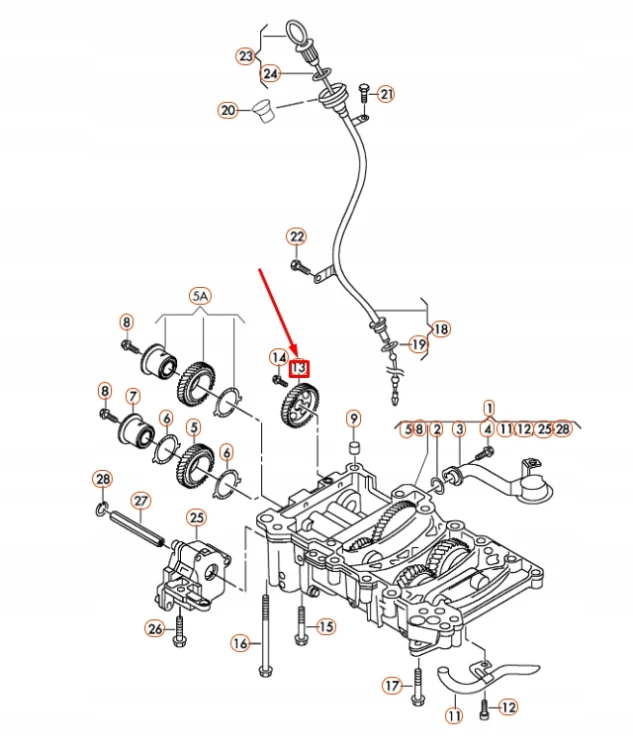 Koło napędowe pompy oleju Audi 03G103305C nowe oryginał