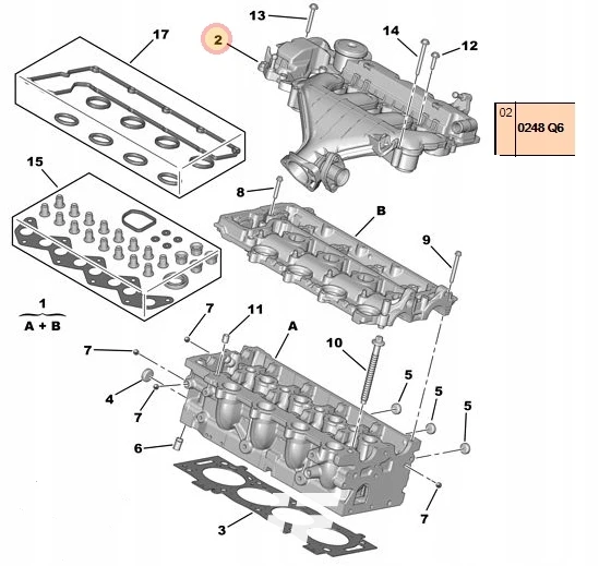 Kolektor ssący 2.0 HDI TDCI 136KM 9662688980 Peugeot Citroen Ford Volvo