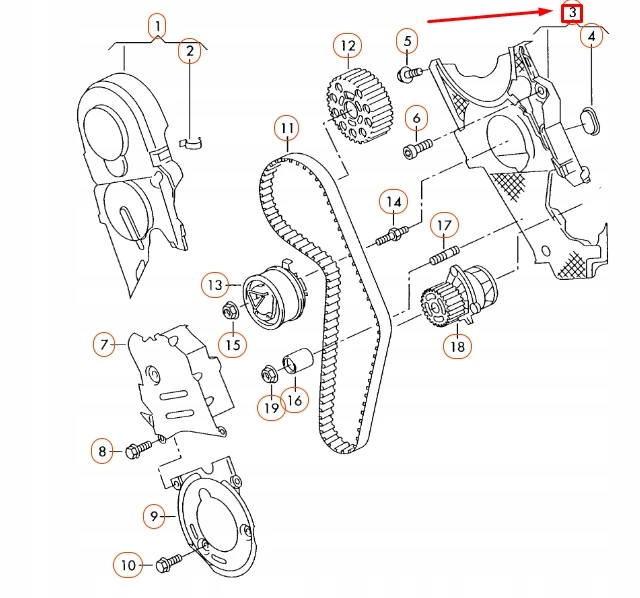 Osłona paska rozrządu 045109145H VW Audi Skoda Seat 95-10 używana sprawna